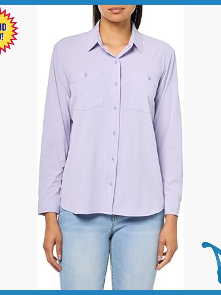 Long Sleeve Button Down Shirt With Upf 50+ And Moisture Wicking